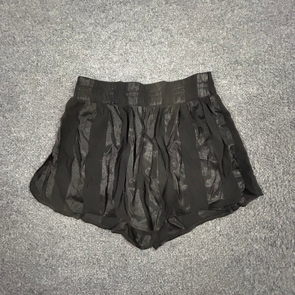 Victoria's Secret Shorts Womens Size M Black Metallic Stripe Elastic Waist Sleep